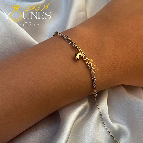 دستبند تمام طلا کارتیر قلبی